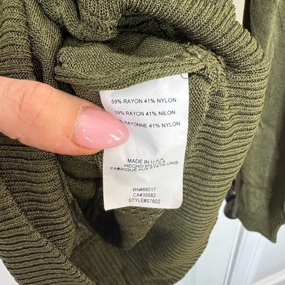 Bebe Olive Green Wrap Sweater - Picture 8 of 9